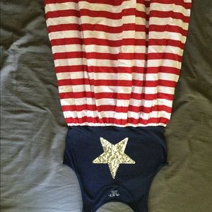Girls red white and blue dress
